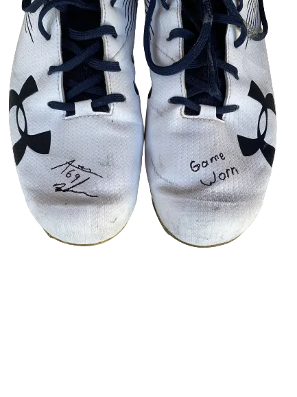 Aaron Banks Notre Dame Football Signed and Inscribed Game Worn Cleats (9/10/2018)(Size 16)