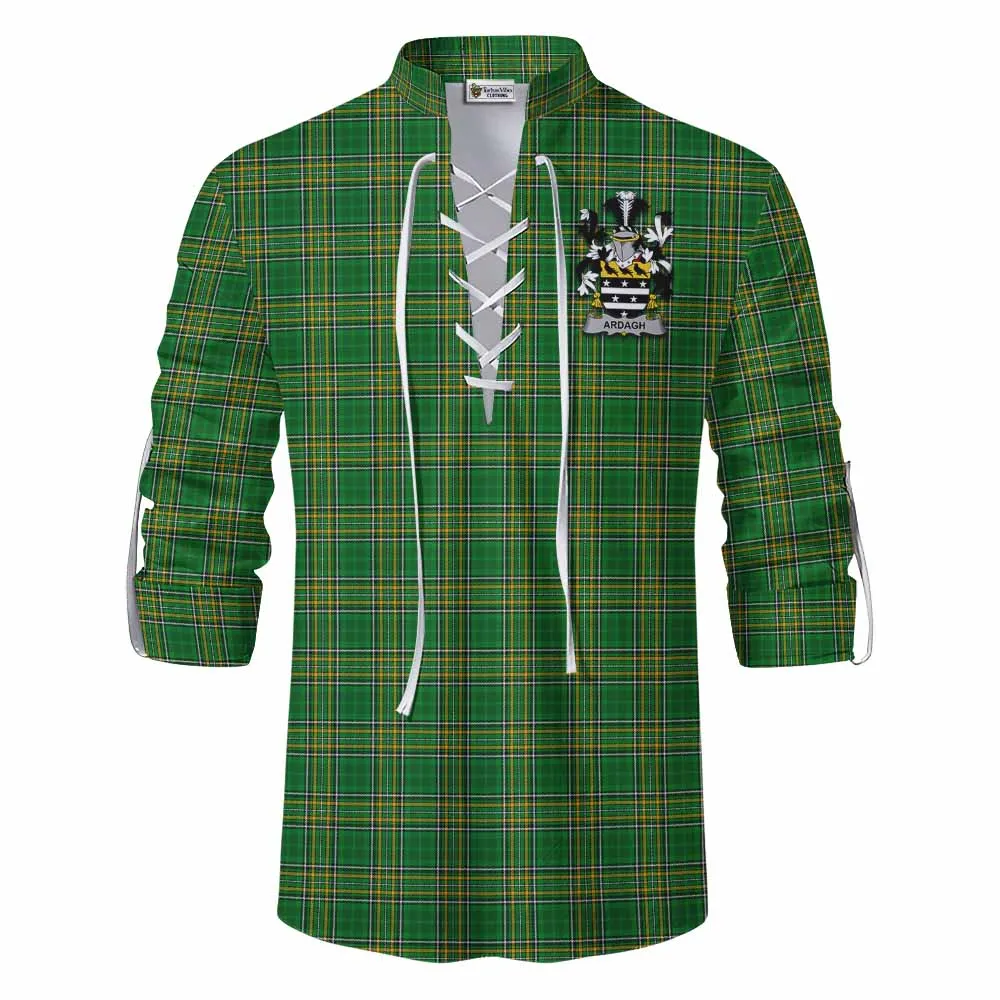 Ardagh Irish Clan Tartan Ghillie Kilt Shirt with Coat of Arms