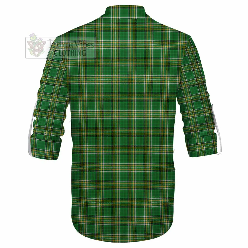 Ashby Irish Clan Tartan Ghillie Kilt Shirt with Coat of Arms
