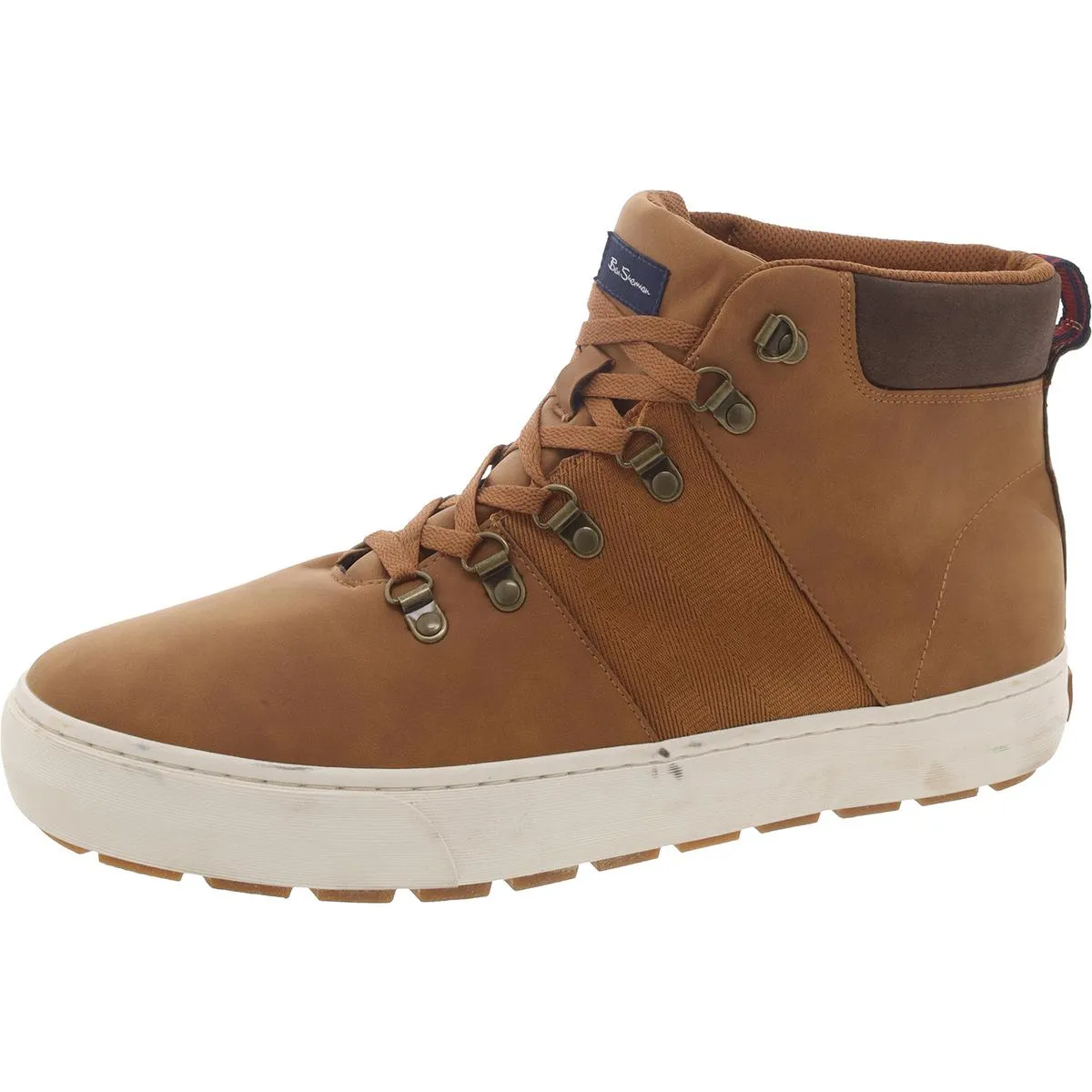 Ben Sherman Mens Faux Leather Lugged Sole Hiking Boots