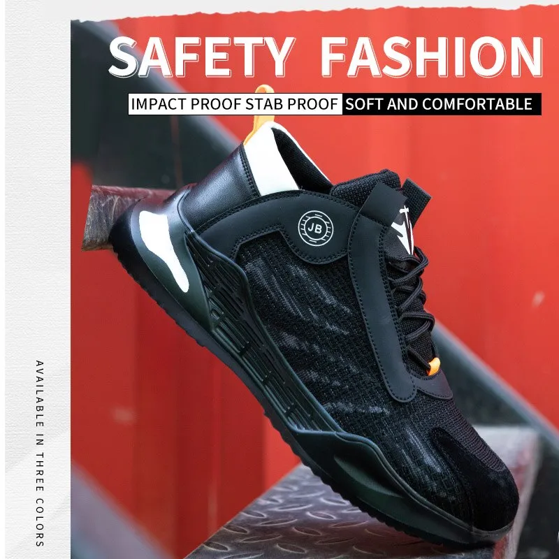 Breathable Male Steel Toe Work Shoes Puncture-Proof Safety Shoes Man Work Sneakers Indestructible Safety Boots Male Dropshipping