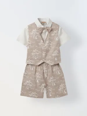 Classic White Shirt Jacket Shorts Set