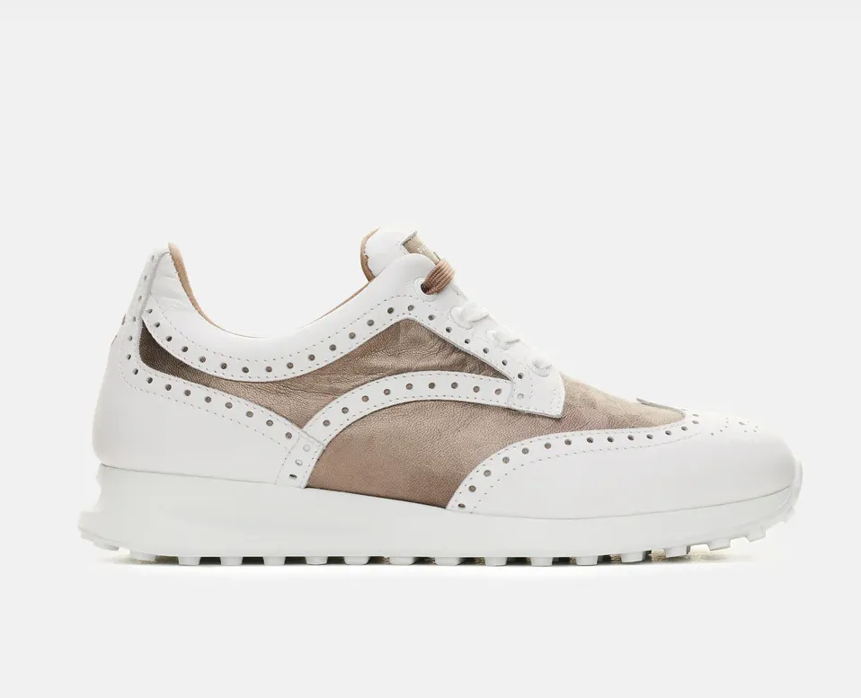Duca Del Cosma Serena Golf Shoe - White/Taupe