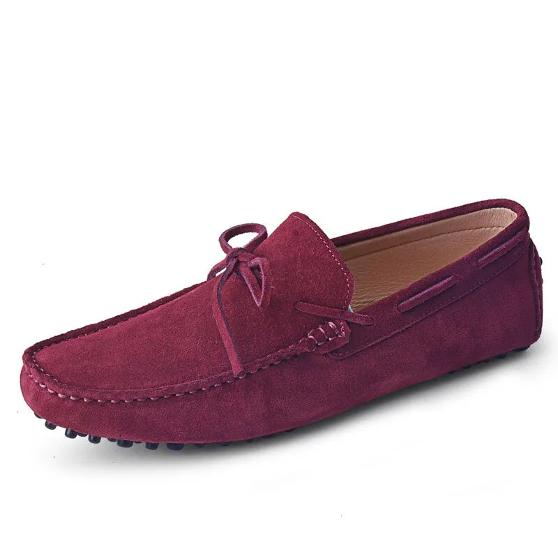 Hnzxzm Genuine Leather Men Shoes Nubuck Leather Men Loafers Fashion Plus Size Sping Autumn Mens Shoes Casual Shoes 9 Colors Size 38-46