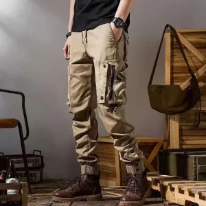 Khaki Outdoor Casual Cargo Pants for Men’s Workwear