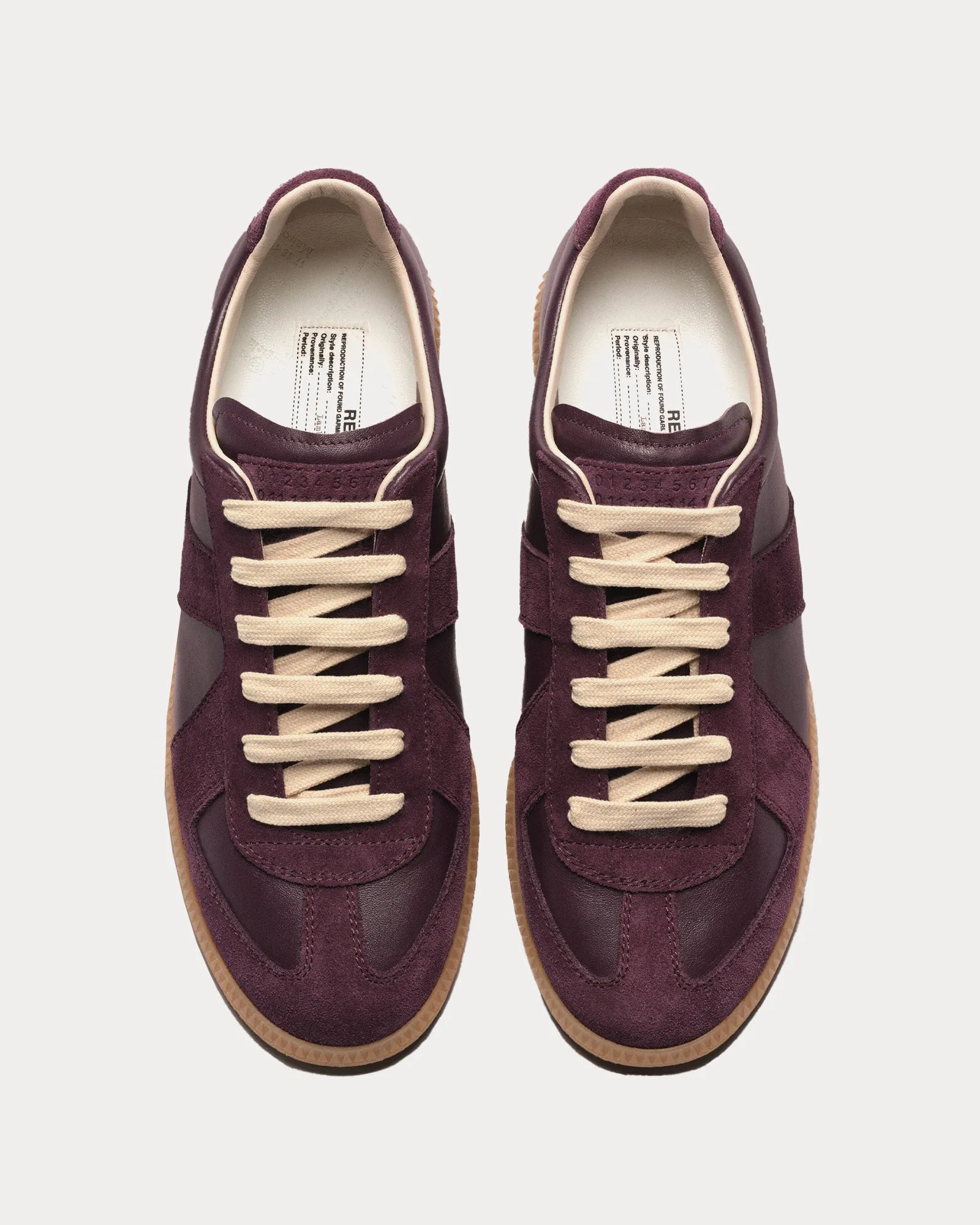 Replica Leather Merlot Low Top Sneakers