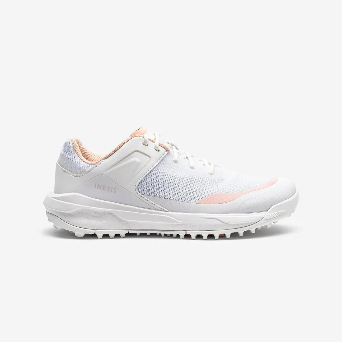 Zapatos golf transpirables Mujer - WW 500 blanco y beis rosado